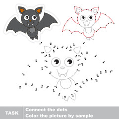 Vampire Bat. Vector numbers game.