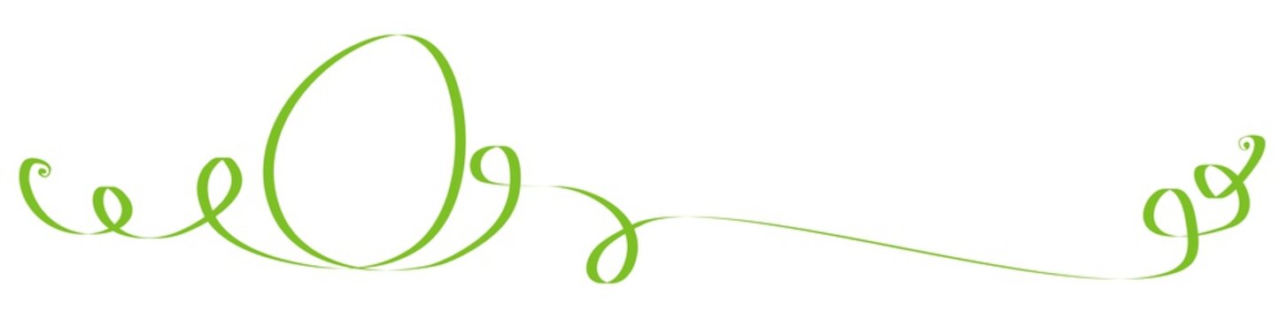 Zum Osterei geformtes Schleifenband mit Kringel und Textfreiraum - Ostern - grün