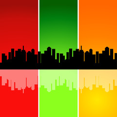 Fototapeta premium Colorful Abstract City Skyline Vector