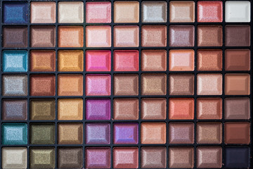 Colorful eye shadows palette.