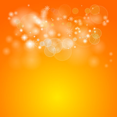 Orange vector bokeh background