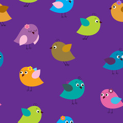 Bright seamless template with birds