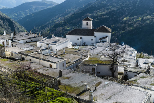 View of Bubion, La Alpujarra, Granada province, Andalusia, Spain