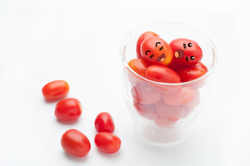 Red Tomatoes in Happy Expression face.