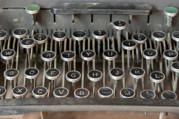 Keyboard of old typewriting machine