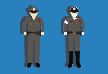 vector illustration of Thailand police officer character