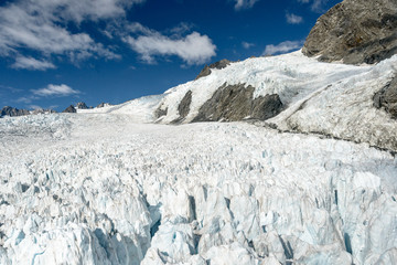 Fototapeta na wymiar Aerial view of Fox Glacier on the west coast of New Zealand
