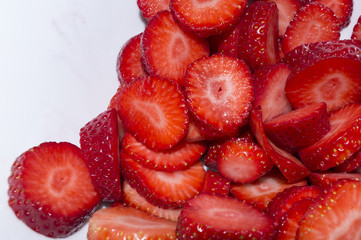 fresas cortadas