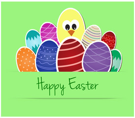 Happy Easter Greeting Card. Vector illustration.