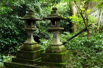 Stone lantern in japanese temple