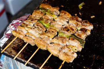 Chicken meat skewers