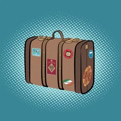 Cercles muraux Pop Art Suitcase  vacation pop art retro comic style