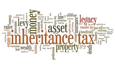 Fototapeta na wymiar Inheritance tax word cloud