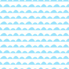 Fototapety  Skandynawski niebieski wzór w stylu wyciągnąć rękę. Stylizowane rzędy wzgórza. Falowy prosty wzór na tkaniny, tekstylia i pościel dla niemowląt.