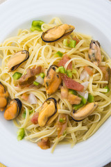 spaghetti with shrimp and mussel