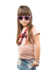 Naklejka premium fashionista little girl isolated