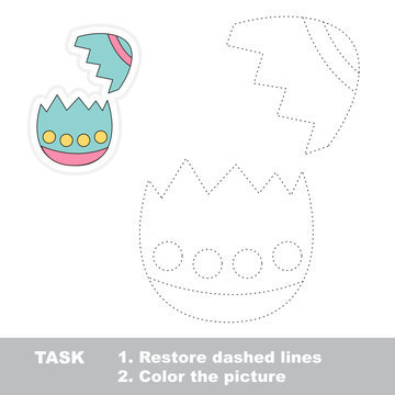 Eggshell to be traced. Vector trace game.