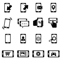 Vector black telephone icons set