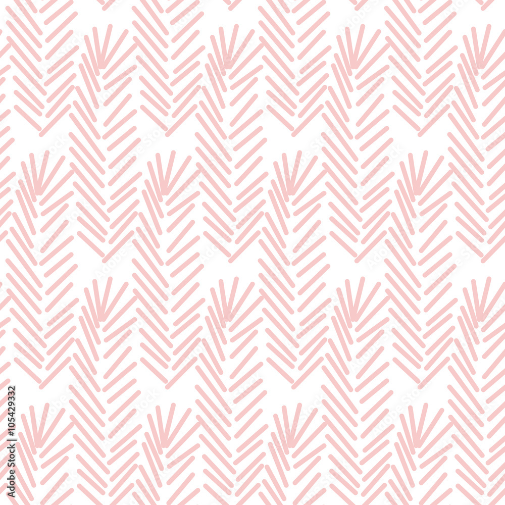 Wall mural geometric seamless pattern in color of the year 2016. abstract simple line branches or feathers desi