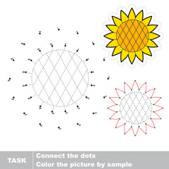 Sunflower . Vector numbers game.