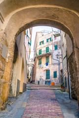 Fototapeta na wymiar Bordighera old town, Italy