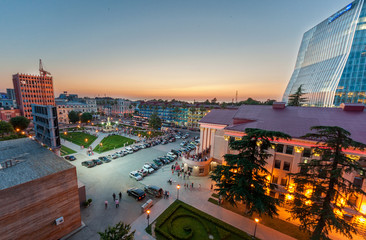BATUMI  - JULY 3: Beautiful evening view on Batumi square in Bat