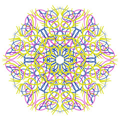 Hand drawn mandala abstract circle ornament vector illustration