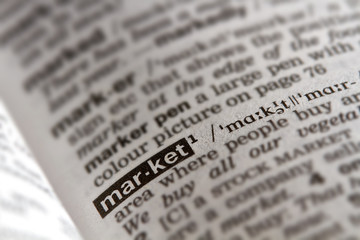 Fototapeta premium Market Word Definition Text