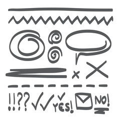 Lines hand drawn design element vector