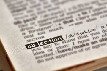 Objection Word Definition Text