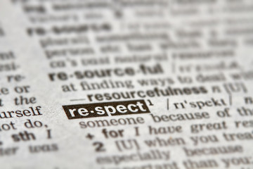 Fototapeta premium Respect Word Definition Text