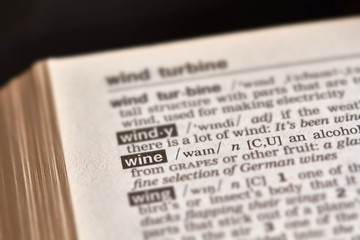 Naklejka na ściany i meble Wine Word Definition Text