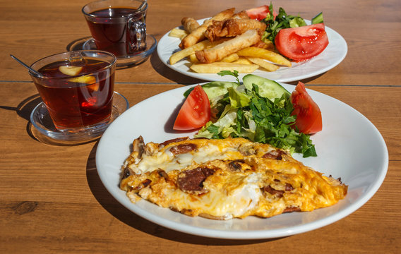 Traditional Turkish breakfast outdoor