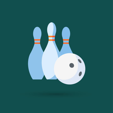Bowling ball and pins 