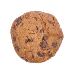 Chocolate chip cookie isolated on white