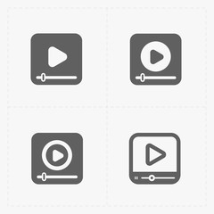 Modern vector flat video player icons. 