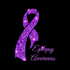 Epilepsy awareness ribbon