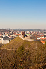 Fototapeta na wymiar Tower of Gediminas on the hill in Vilnius