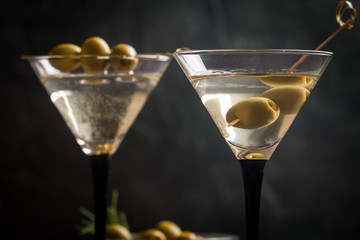 Two glasses of Dry Martini