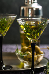 Two fresh green cocktails