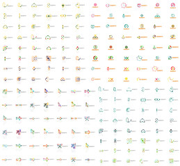 Fototapeta na wymiar Huge mega collection of abstract logos