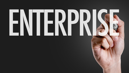Hand writing the text: Enterprise