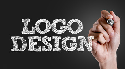 Hand writing the text: Logo Design