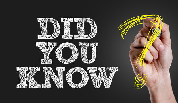 Hand writing the text: Did You Know?