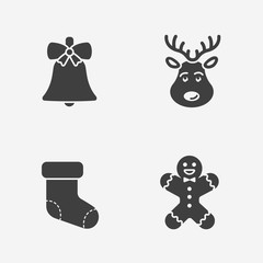 Christmas silhouette icons collection 