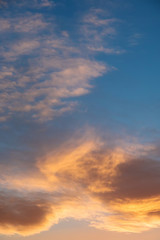 abstract background of defocused blurred flame clouds in the sky
