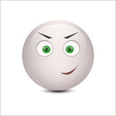 Emotion gray smile. Vector illustration