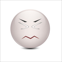 Emotion gray smile. Vector illustration