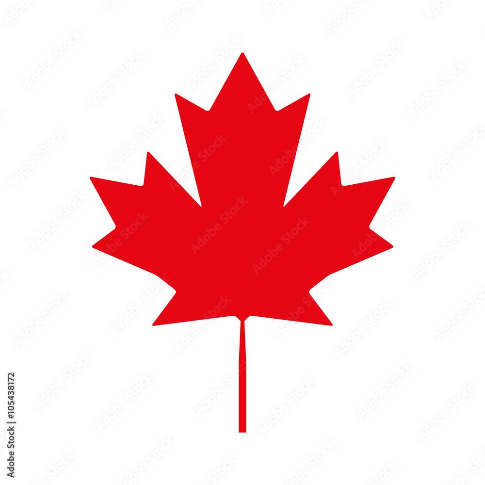 Wall mural canadian maple leaf vector icon. maple leaf icon jpeg. maple leaf icon object. maple leaf picture. m