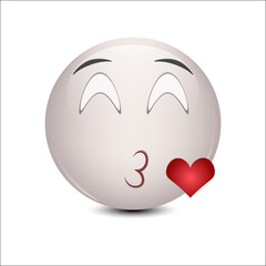 Emotion gray smile. Vector illustration